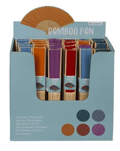 Fan, Summer mix, 21 cm, bamboo,