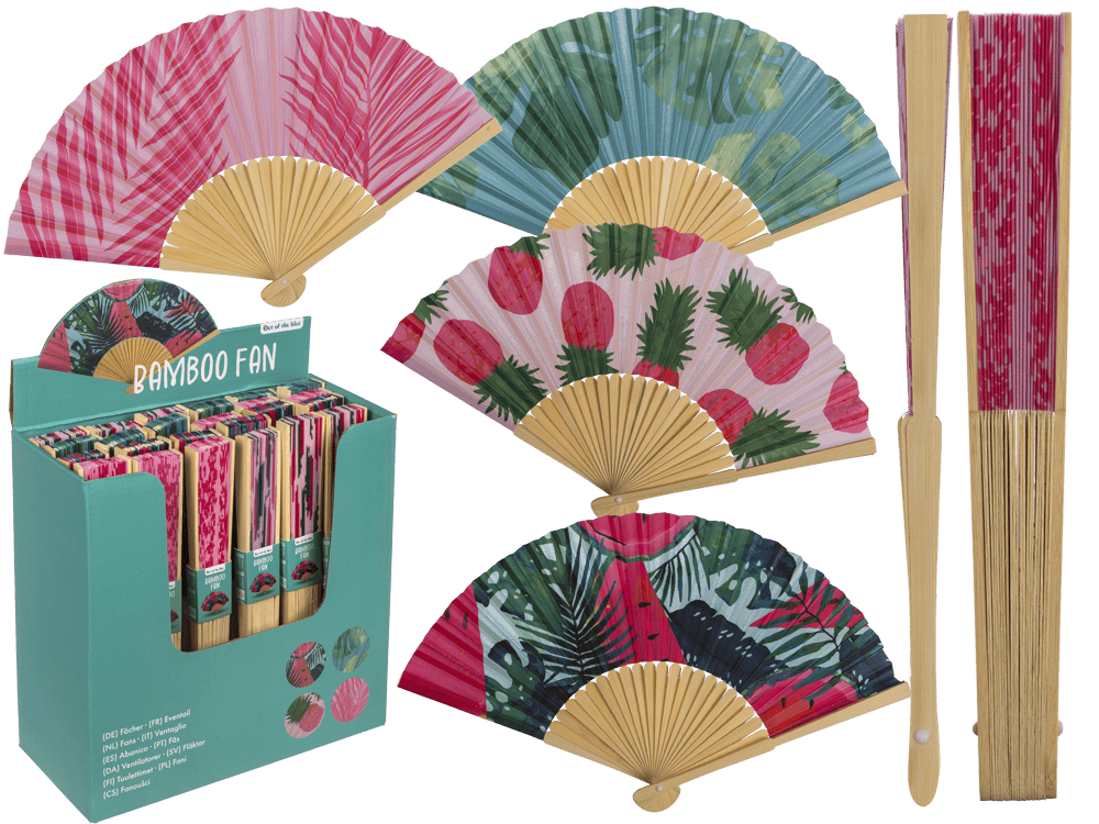Fan, Tropical, 21 cm, bamboo,