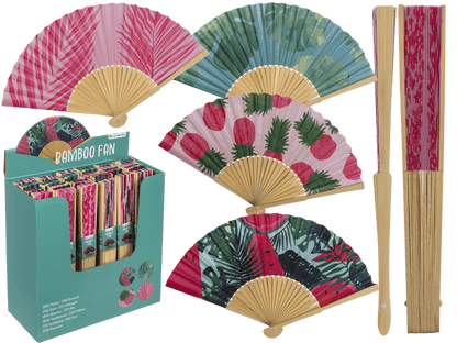 Fan, Tropical, 21 cm, bamboo,