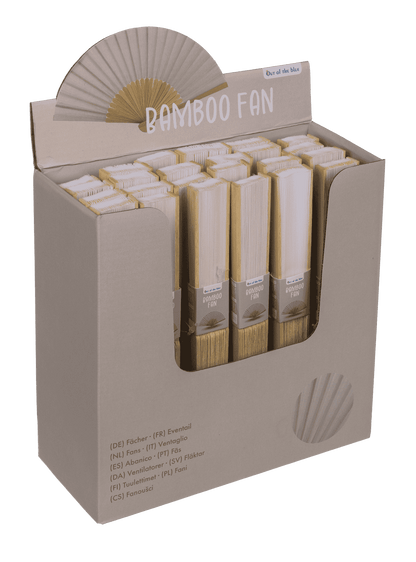 Fan, Shine White, 21 cm, bamboo,