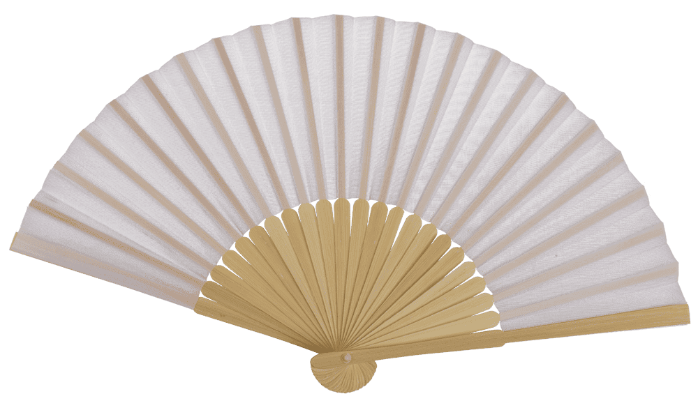 Fan, Shine White, 21 cm, bamboo,