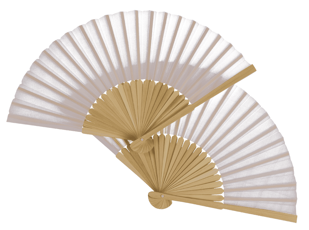 Fan, Shine White, 21 cm, bamboo,