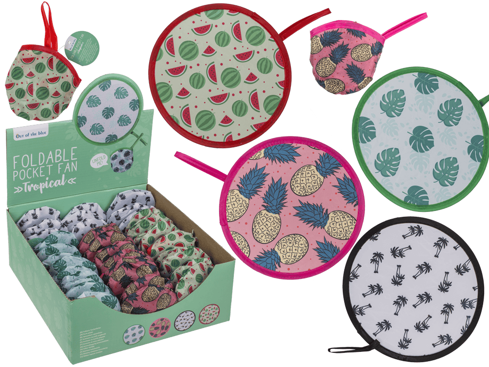 Foldable pocket fan, Tropical,