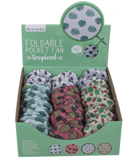 Foldable pocket fan, Tropical,