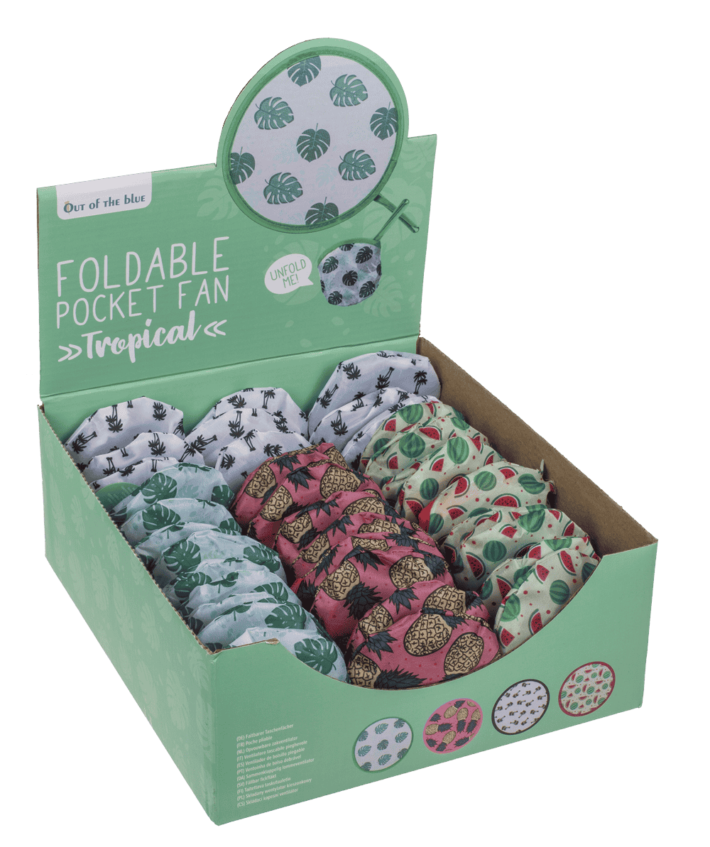 Foldable pocket fan, Tropical,