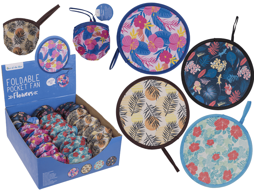 Faltbaber pocket fan, Flowers,