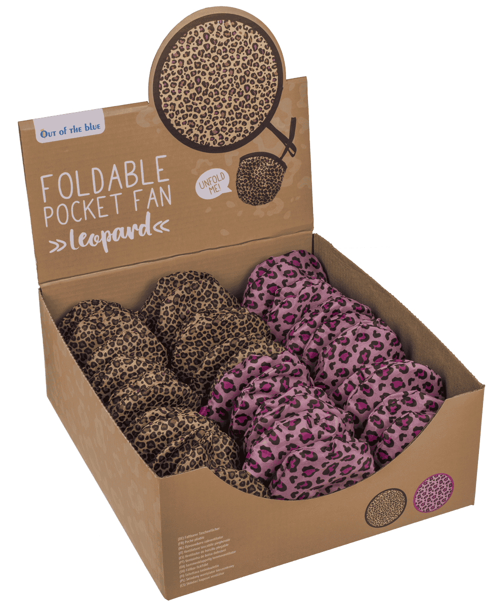 Foldable pocket fan, Leopard,