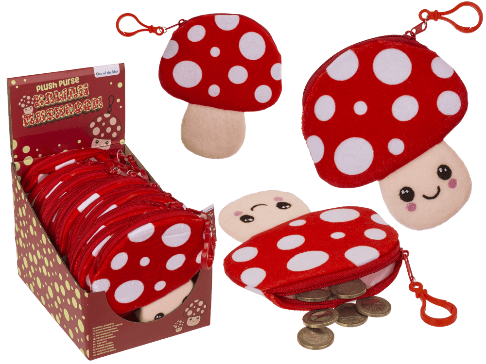 Plush purse, Kawaii mushroom,