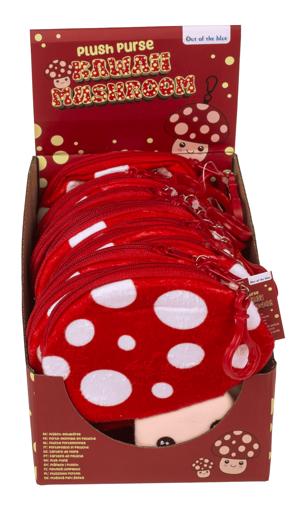 Cartera de felpa, seta kawaii