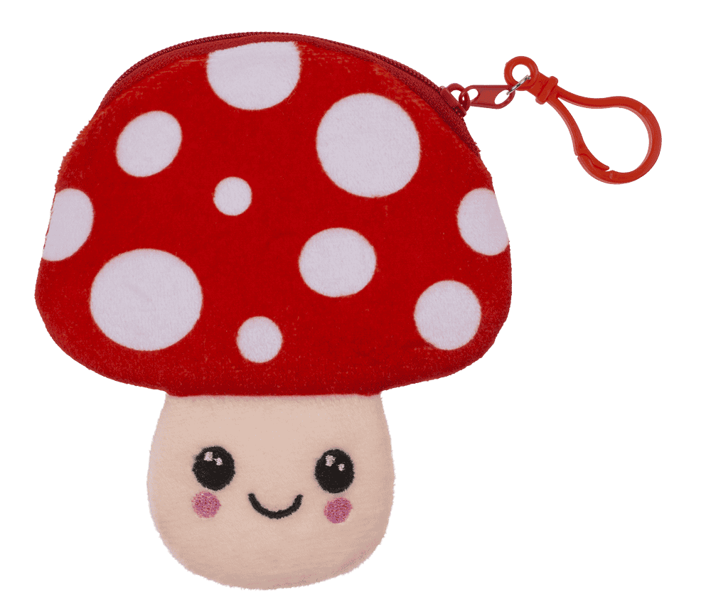 Cartera de felpa, seta kawaii