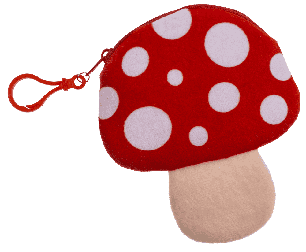 Cartera de felpa, seta kawaii