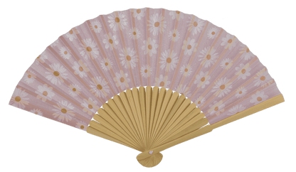 Fan, Daisy Flower, 21 cm, bamboo,