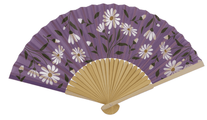 Fan, Daisy Flower, 21 cm, bamboo,