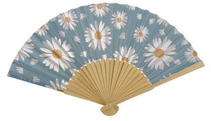 Fan, Daisy Flower, 21 cm, bamboo,