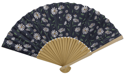 Fan, Daisy Flower, 21 cm, bamboo,