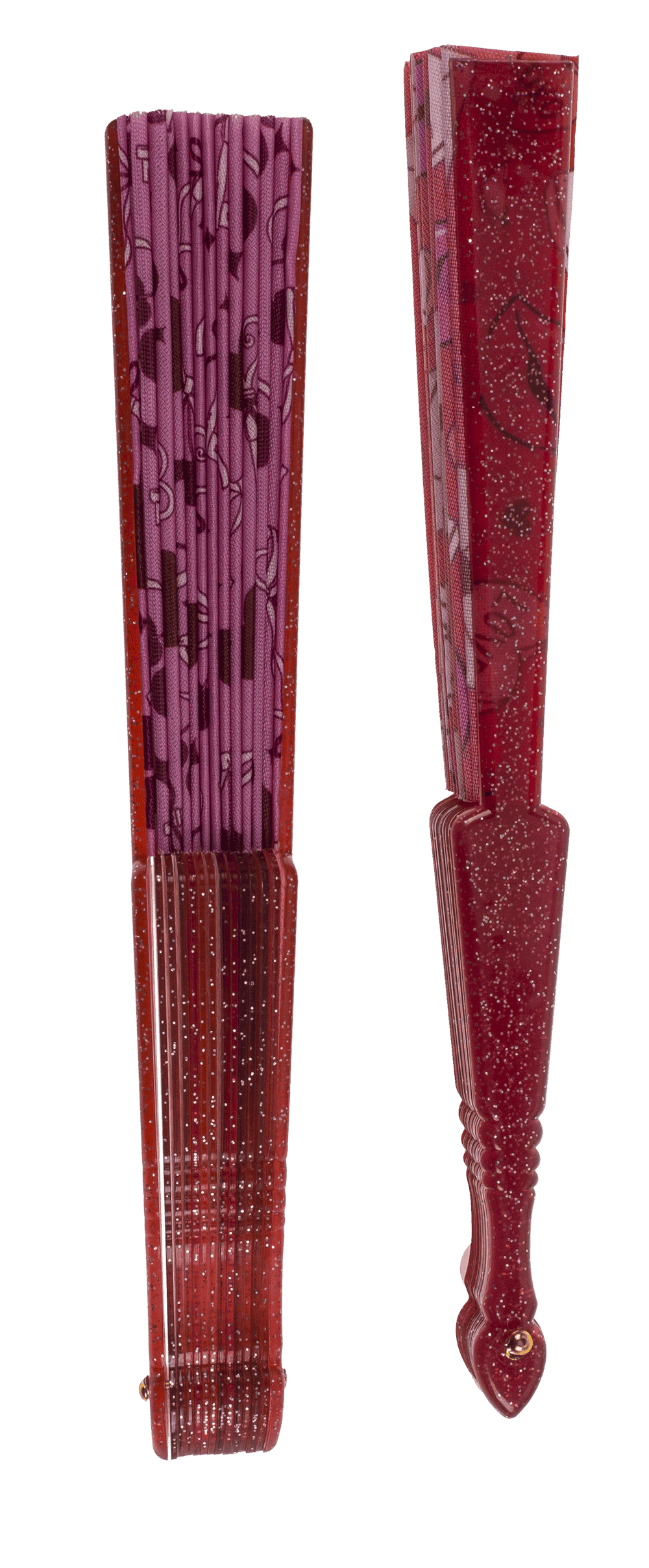 Plastic fan, Girly Glitter, 23 x 40 cm,