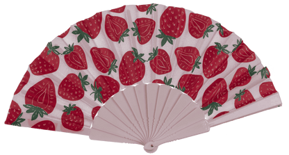 Plastic fan, cherries & strawberries, 23 x 40 cm,