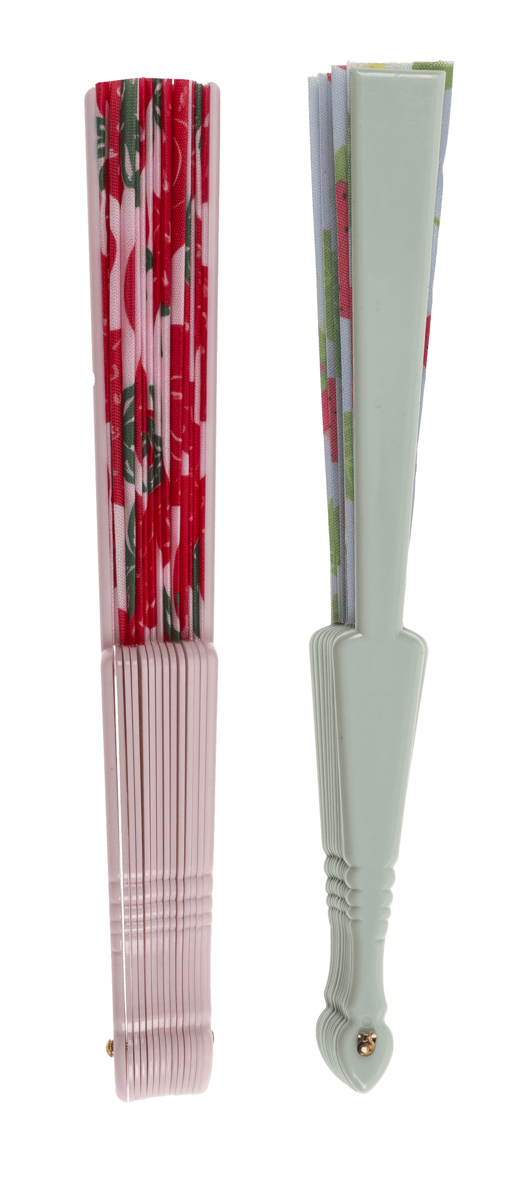 Plastic fan, cherries & strawberries, 23 x 40 cm,