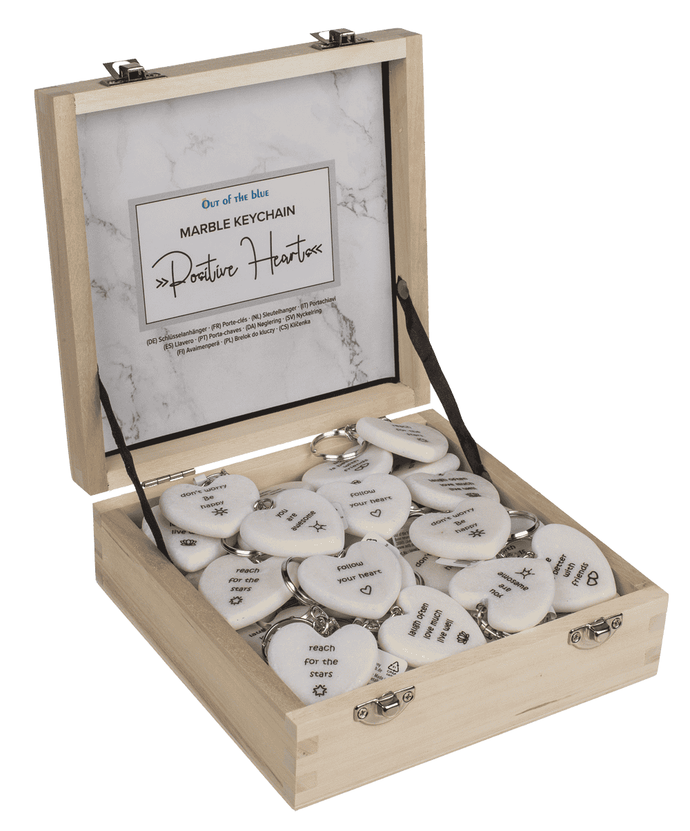 Metal key ring, Positive Hearts,