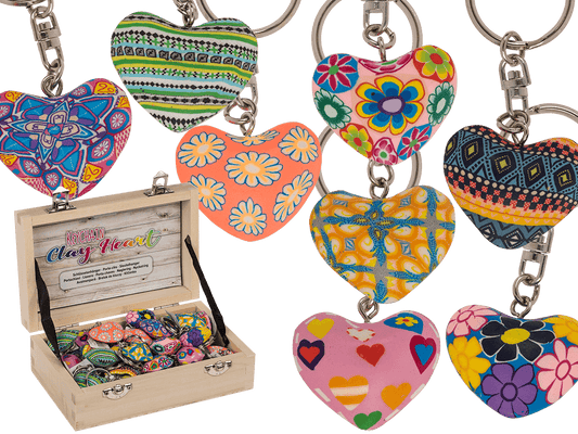 Metal keychain, Clay Heart,