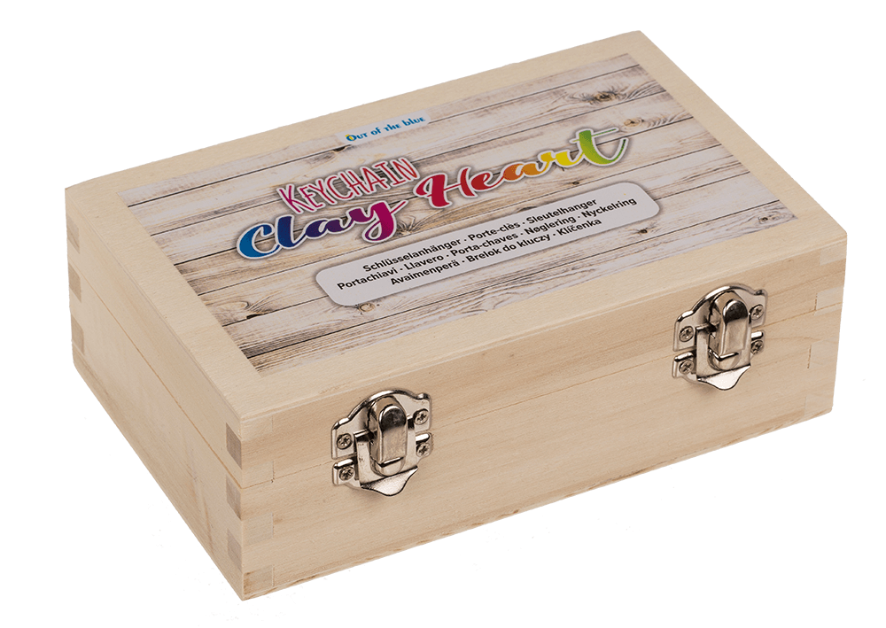 Metal keychain, Clay Heart,