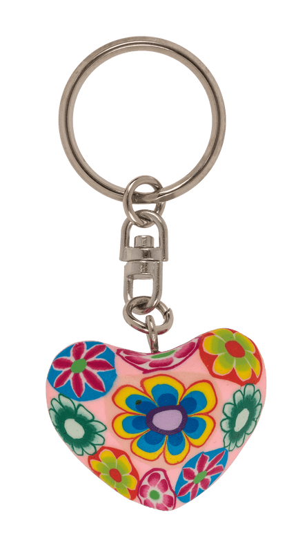 Metal keychain, Clay Heart,