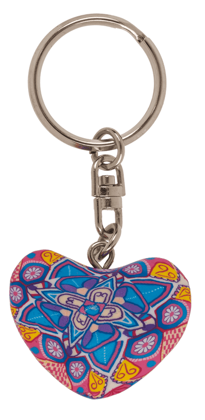 Metal keychain, Clay Heart,