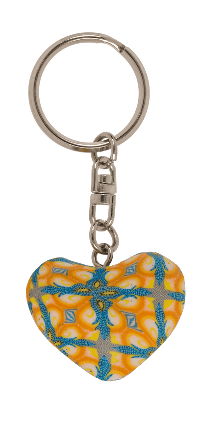 Metal keychain, Clay Heart,