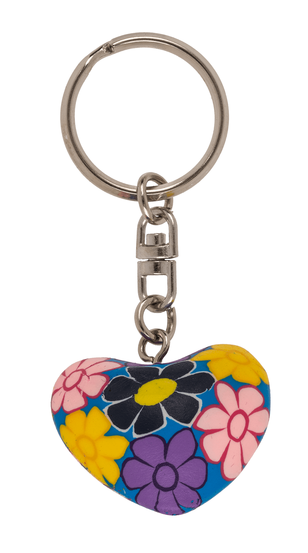 Metal keychain, Clay Heart,