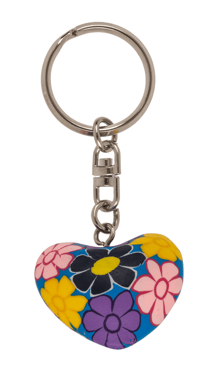 Metal keychain, Clay Heart,