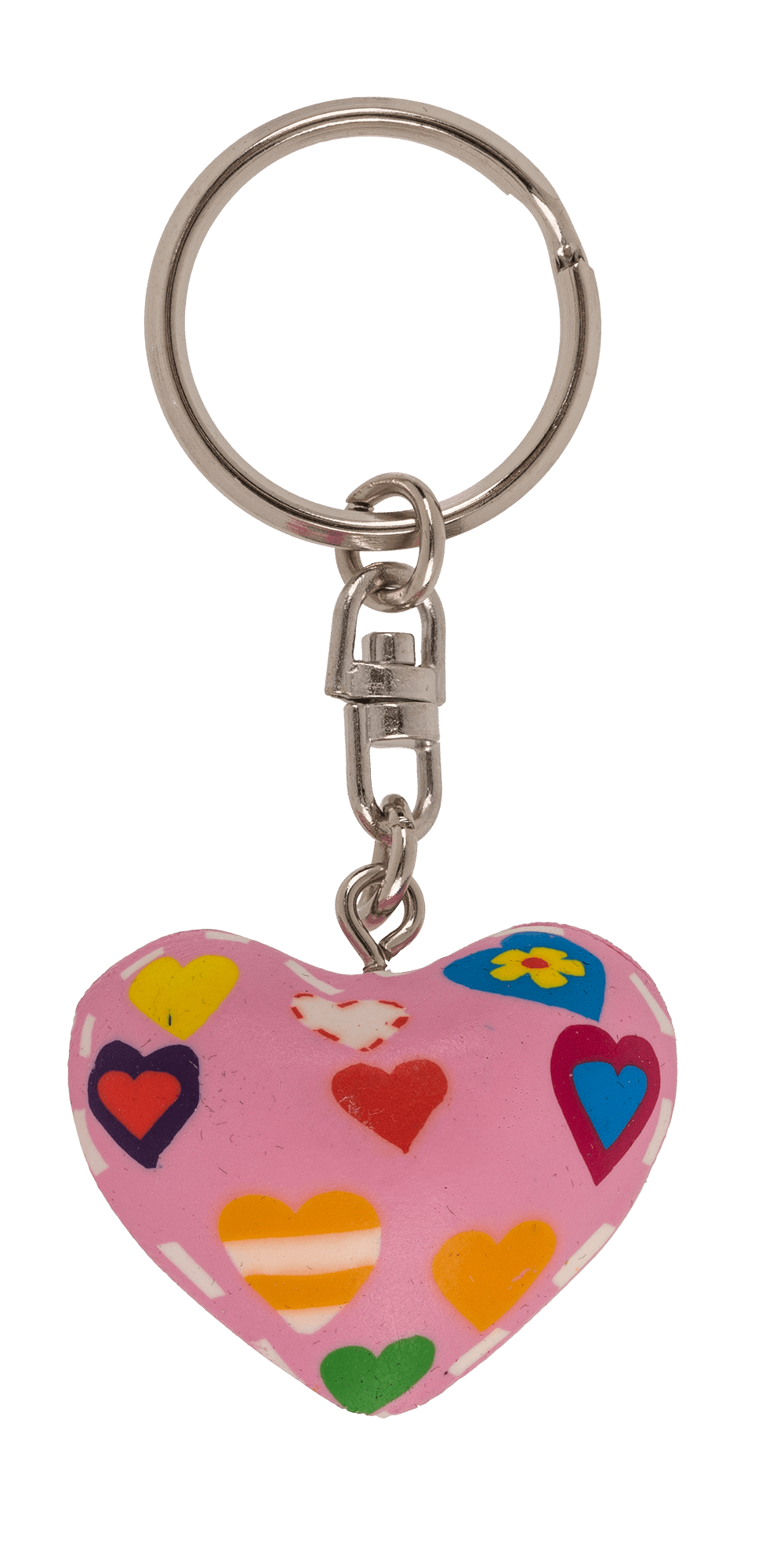 Metal keychain, Clay Heart,
