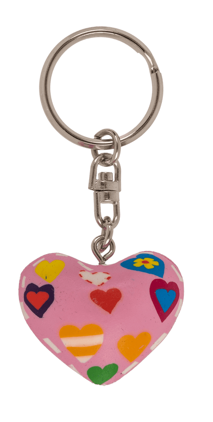 Metal keychain, Clay Heart,