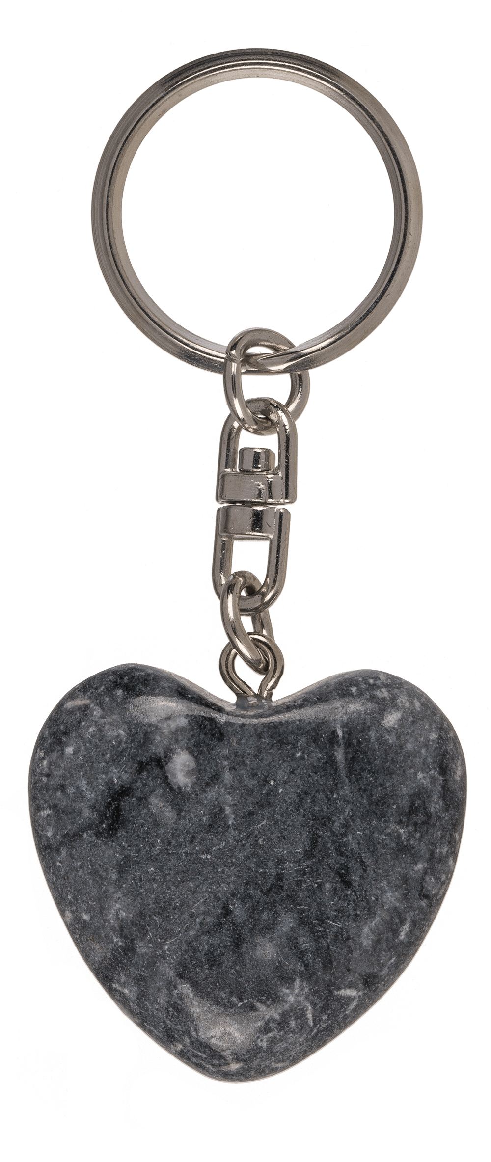 Metal Keychain, Worry Heart Natural Stones,