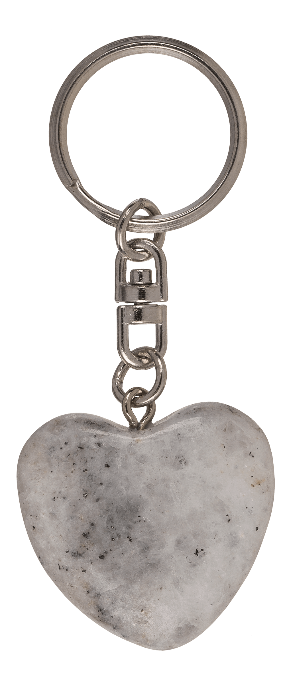 Metal Keychain, Worry Heart Natural Stones,