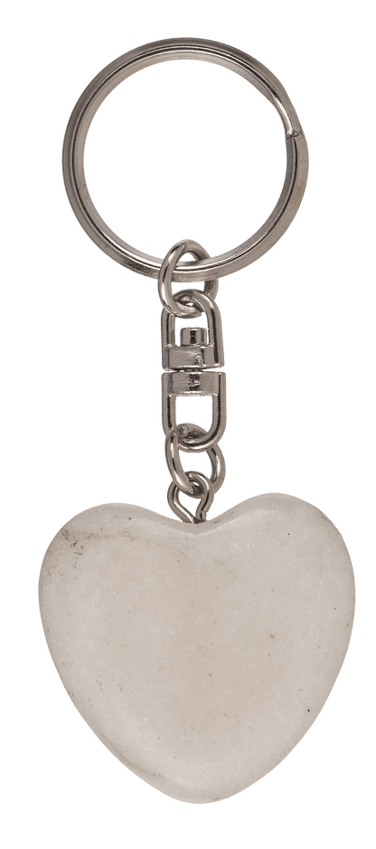 Metal Keychain, Worry Heart Natural Stones,
