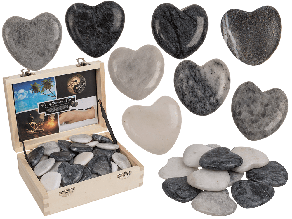 Natural Stone Heart, Worry Hearts,