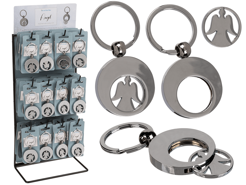 Metal Keychain, Angel, with Trolley Coin,