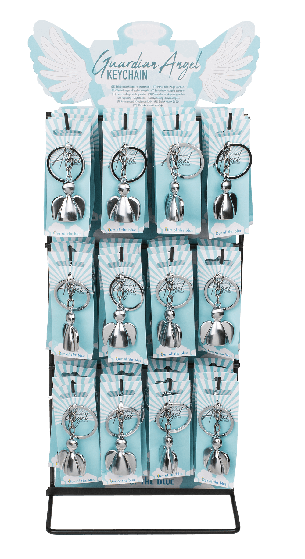 Brushed Metal Keychain, Angel,