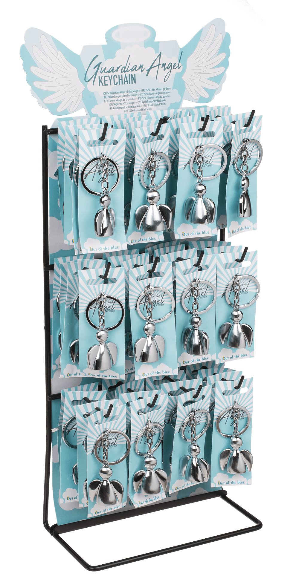 Brushed Metal Keychain, Angel,