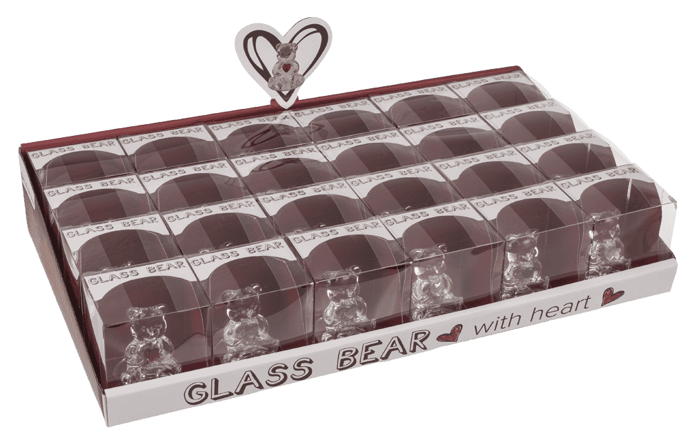 Glass Bear with Heart,
