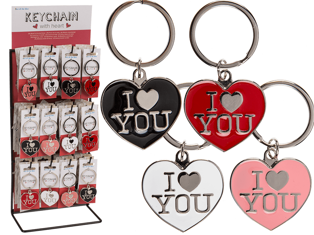 Metal keychain, I love you,
