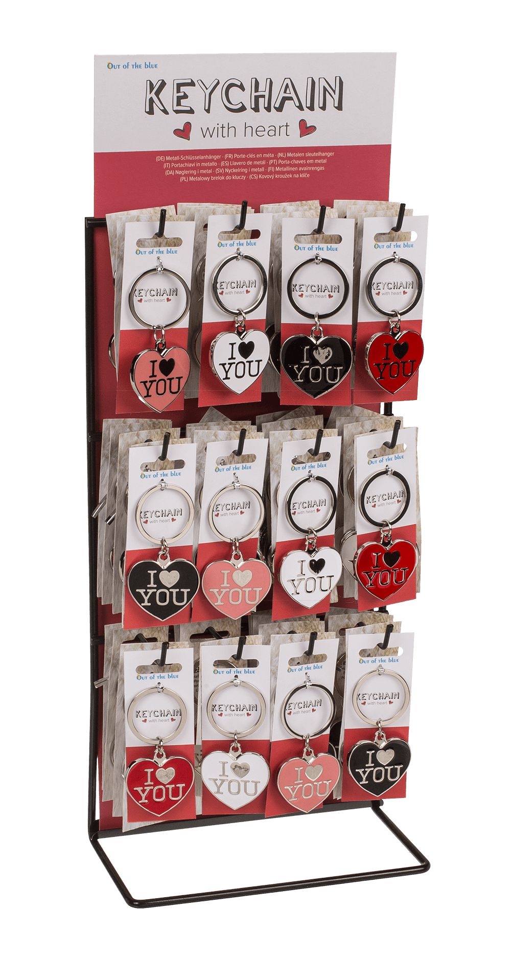 Metal keychain, I love you,