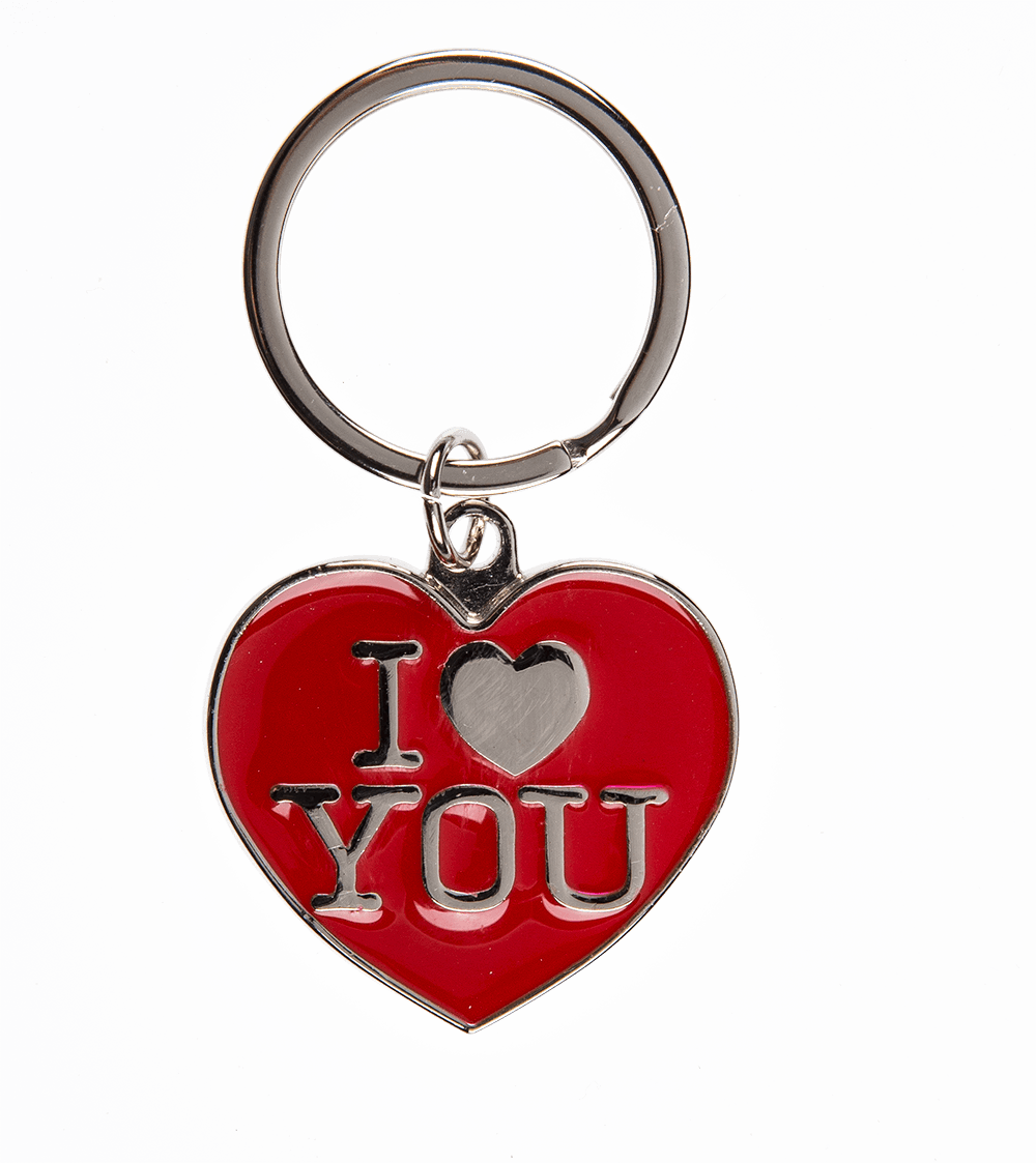 Metal keychain, I love you,