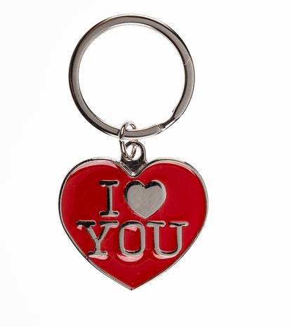 Metal keychain, I love you,