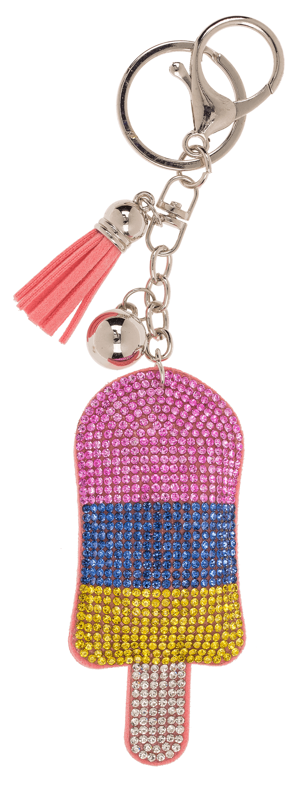 Metal Keychain, Tropical Sequins,