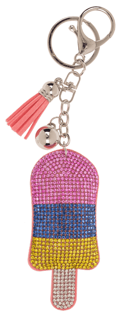 Metal Keychain, Tropical Sequins,