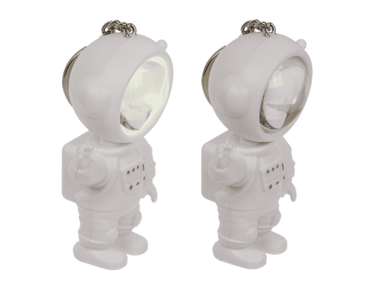 Metal keychain. Spacemen sunset light,