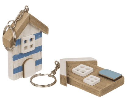 Metal key chain, Wooden beach house,