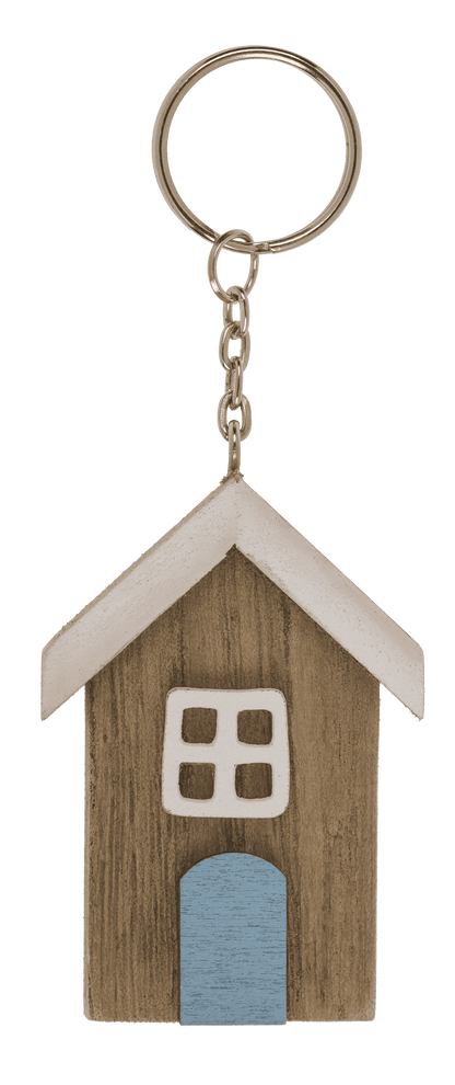 Metal key chain, Wooden beach house,