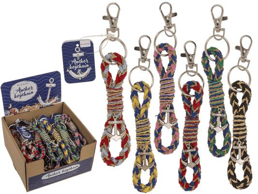 Metal key chain, anchor, 11 cm,